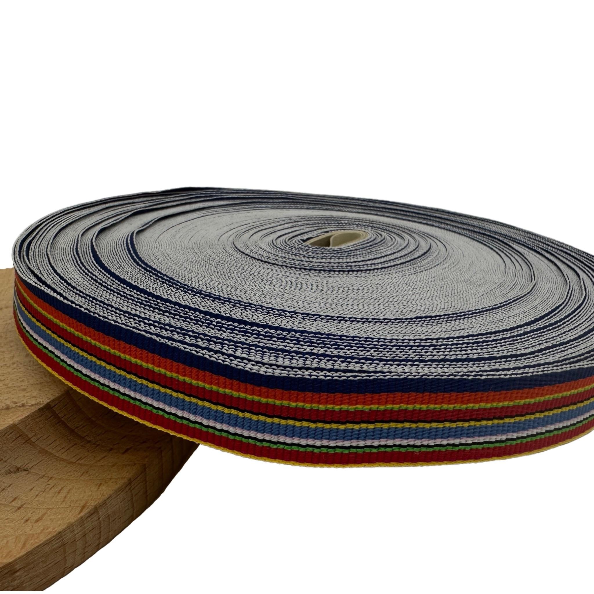 10 Yards Millinery Grosgrain Ribbon Multicolored Stripe - 5/8 inch (16 mm)