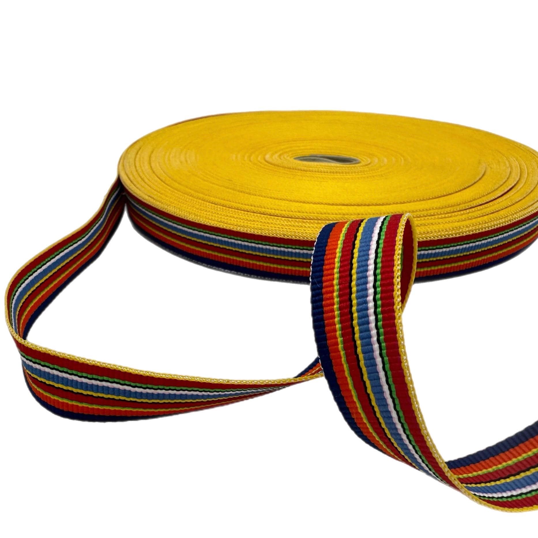 10 Yards Millinery Grosgrain Ribbon Multicolored Stripe - 5/8 inch (16 mm)