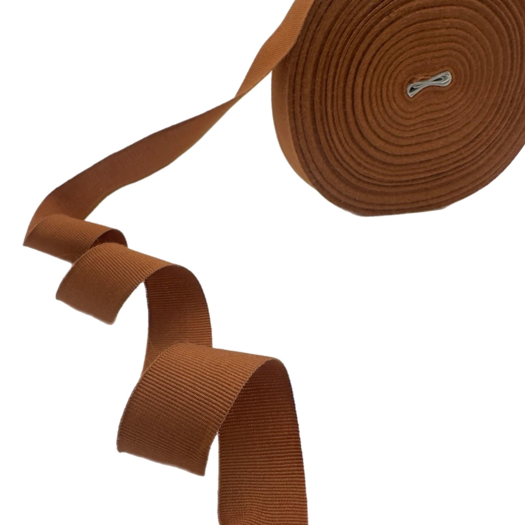 A roll of Clay brown ribbon