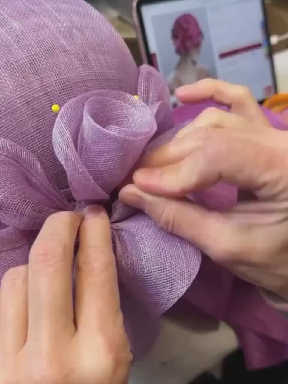 Lovely Cloche with Flowers Derby Wedding Hat