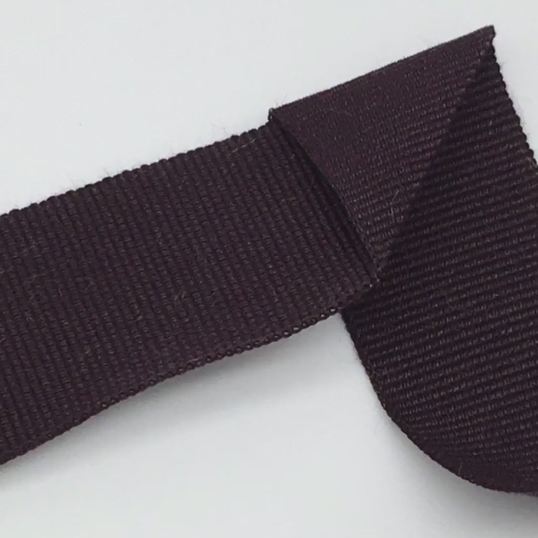 5/8" (16 mm) Vintage Brown Petersham Ribbon Rayon Grosgrain for Millinery