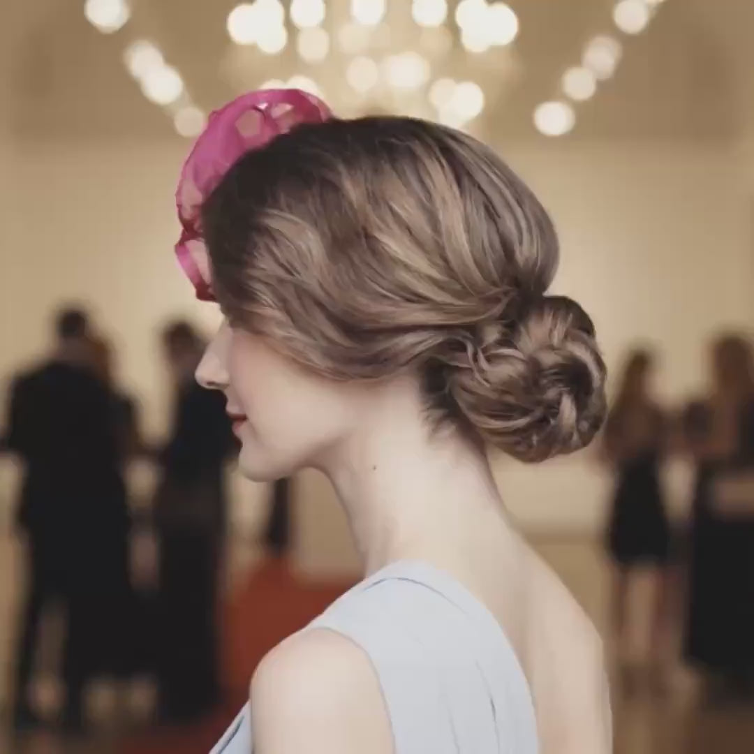 Stylish Pink Fascinator Headband Wedding Tea Party Cocktail Hat