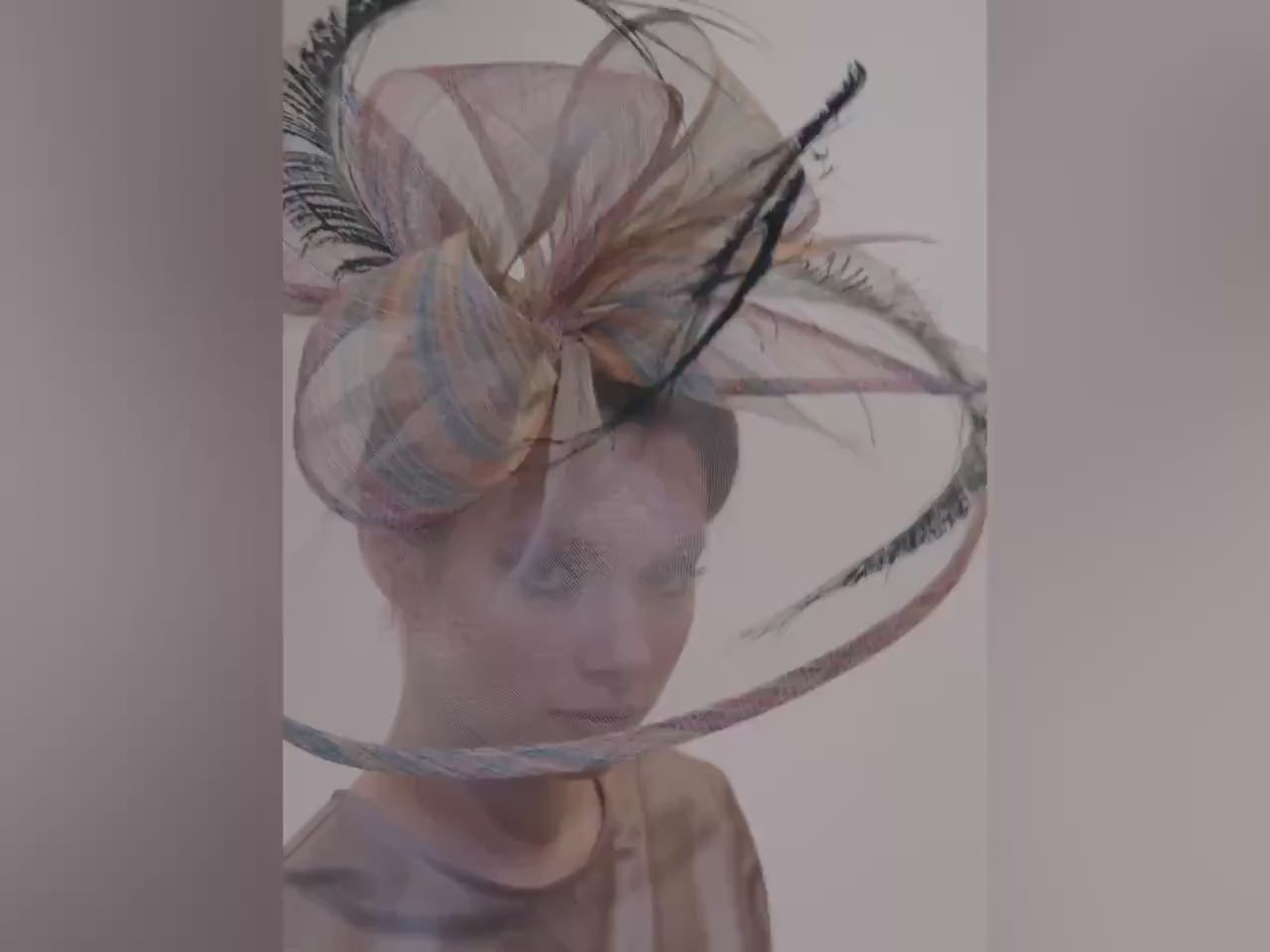 Multicolor Fascinator Hat Women Elegant Kentucky Derby Headwear