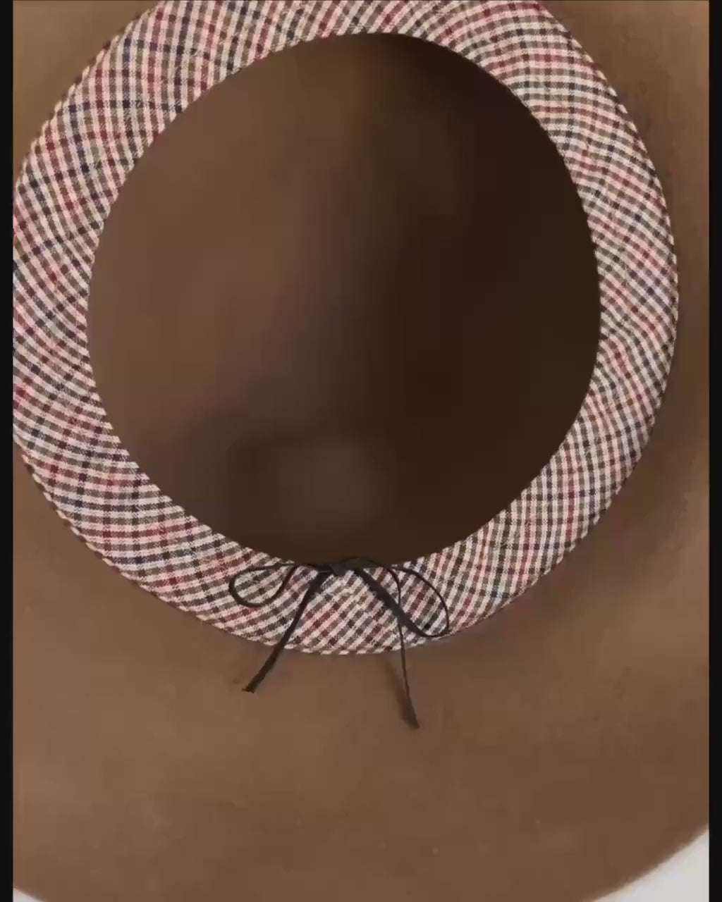 Handmade Checkered Cotton Hat Sweatband – Adjustable Comfort Fit