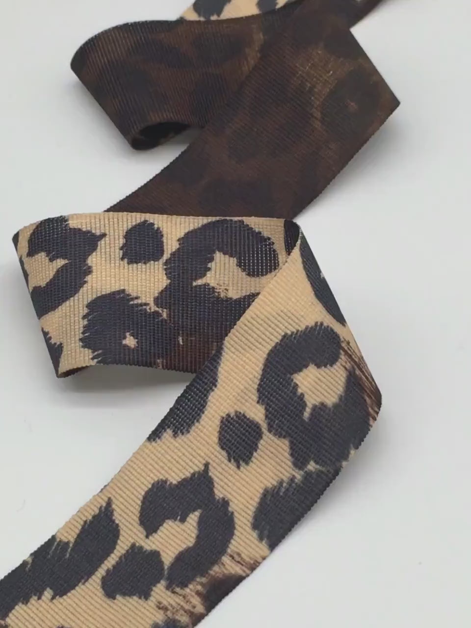 1,58 inch (40mm) Animal Print Millinery Grosgrain Ribbon - 1yard