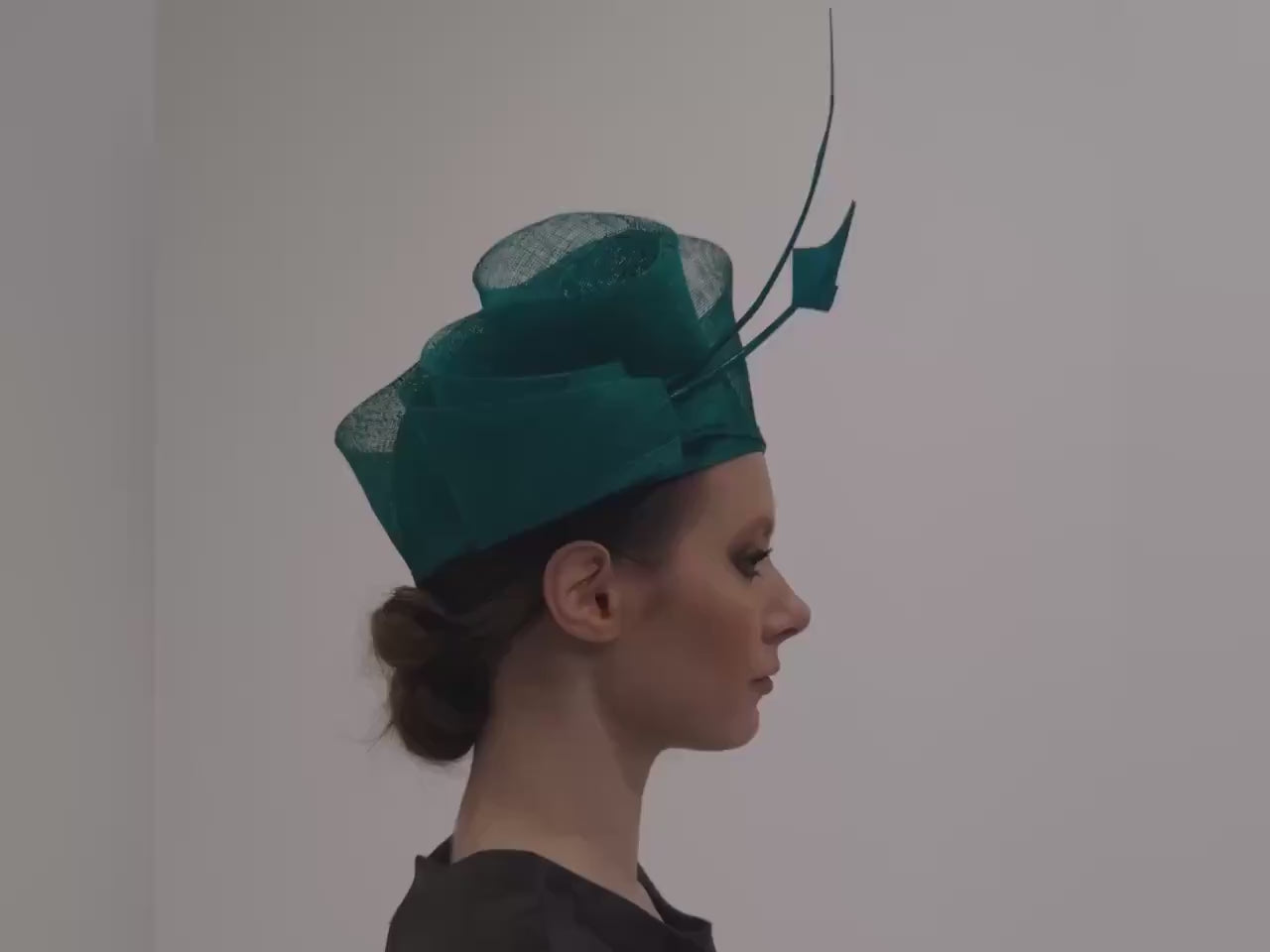 Cloche Hat with Arrow Feathers: Sinamay Derby Wedding Headwear