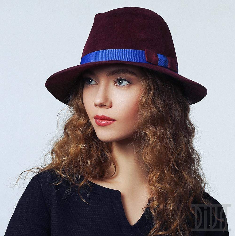 Fur Felt Women's Fedora with Contrast Ribbon Stylish Fall Winter Hat - DivaHats Boutique