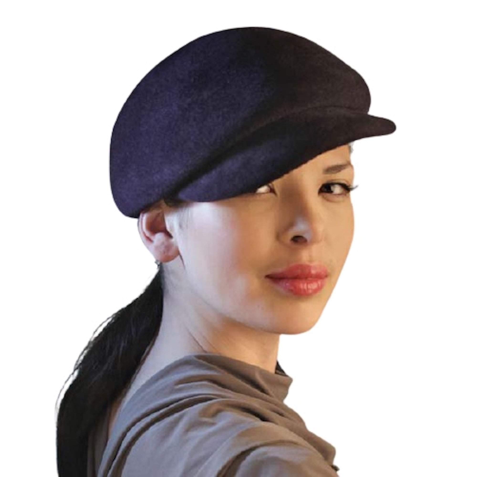 French Shape Fur Felt Velour Cap - DivaHats Boutique