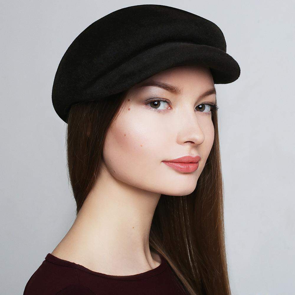 French Shape Fur Felt Velour Cap - DivaHats Boutique
