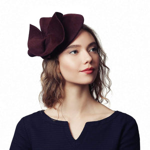 Velour fascinator headband with flower - DivaHats Boutique