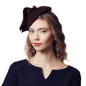 Velour fascinator headband with flower - DivaHats Boutique