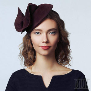 Velour fascinator headband with flower - DivaHats Boutique