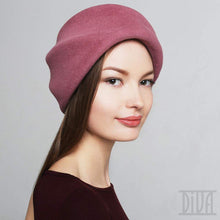 Load image into Gallery viewer, Fur Felt Beret for Women Fashion Winter Hat - DivaHats Boutique
