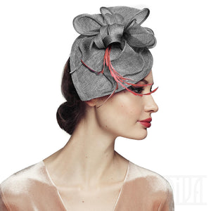 Gray Fascinator Hat for Women - Divahats boutique