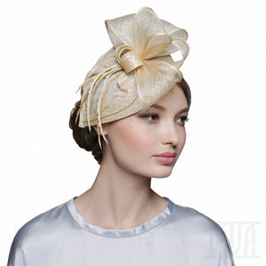 Chic Gold Fascinator Headband Cocktail Wedding Tea Party Derby Hats for Women - DivaHats Boutique