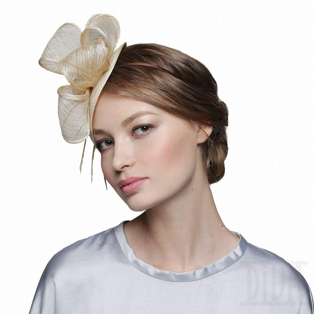 Chic Gold Fascinator Headband Cocktail Wedding Tea Party Derby Hats for Women - DivaHats Boutique