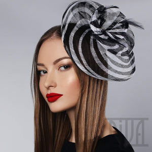 Stylish Black&White Women Fascinator Derby Party Hat - DivaHats Boutique