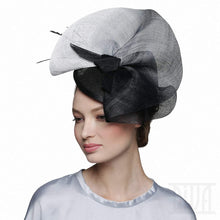 Load image into Gallery viewer, Chic Black&amp;White Degrade Fascinator Hat Tea Party Derby Headwear - DivaHats Boutique