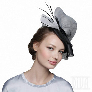 Chic Black&White Degrade Fascinator Hat Tea Party Derby Headwear - DivaHats Boutique
