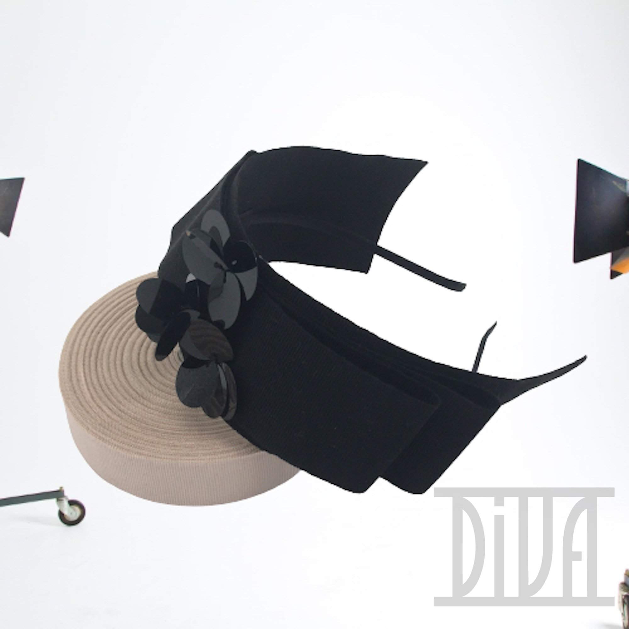 Bow Fascinator with Sequins - DivaHats Boutique