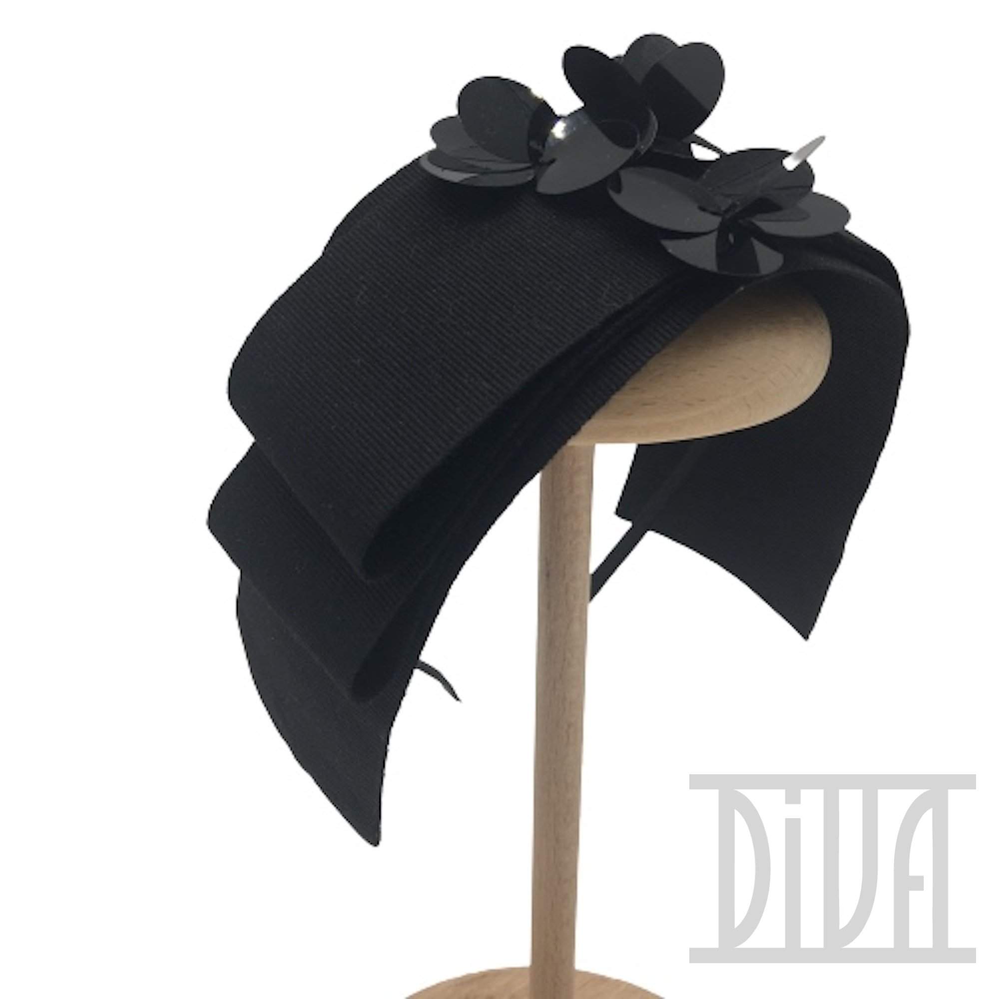 Bow Fascinator with Sequins - DivaHats Boutique