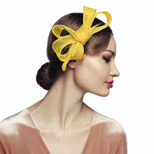 Load image into Gallery viewer, Yellow Bow Fascinator Hat - Divahats boutique