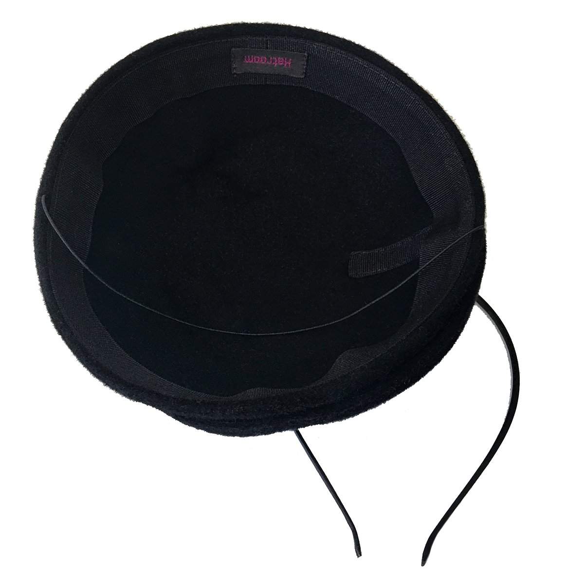 Fur Felt Fascinator Hat with Mink Fur Trim - DivaHats Boutique