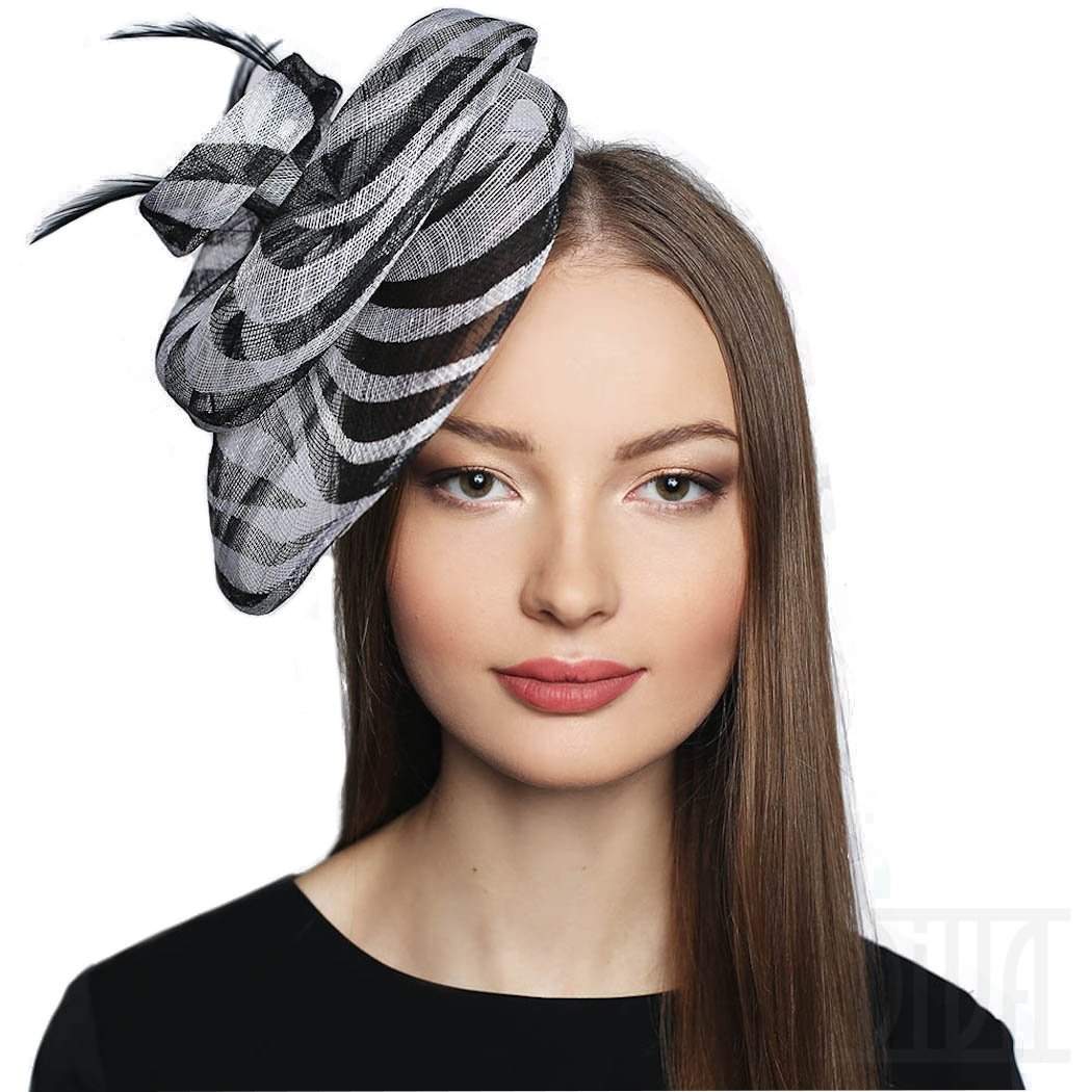 Stylish Black&White Women Fascinator Derby Party Hat - DivaHats Boutique