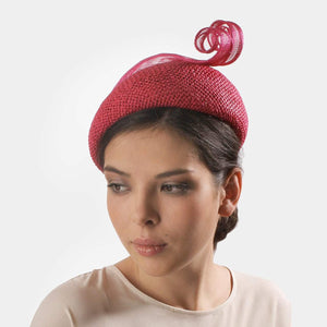 Small Straw Beret Headband with Elegant Trim-DivaHats-beret,Straw hats
