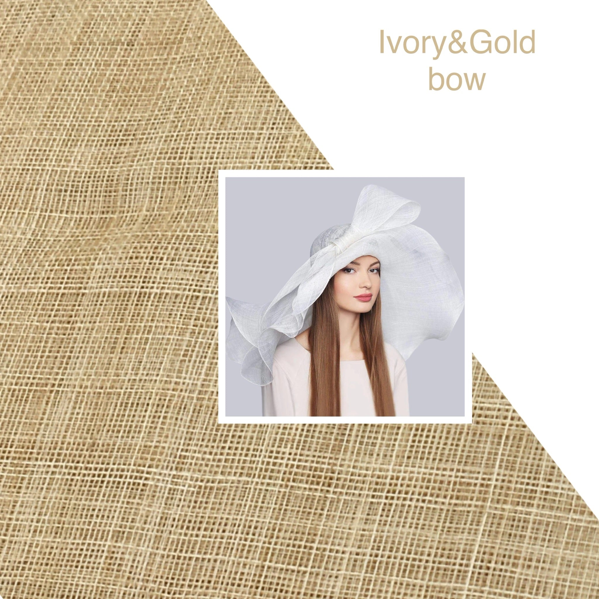 Wedding Hat Double Wide&Floppy Brims with Bow