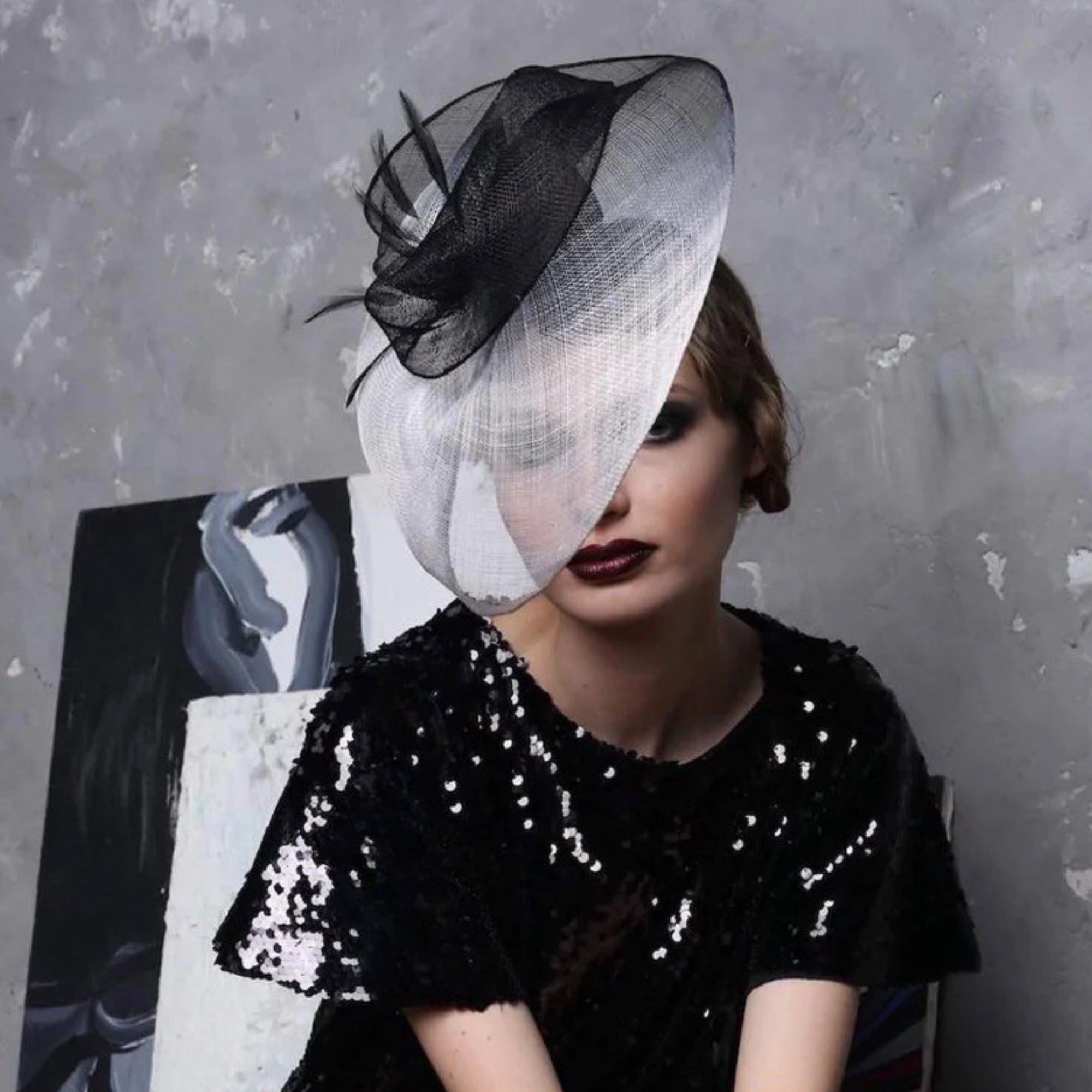 Black and White Derby Hat  - Divahats boutique