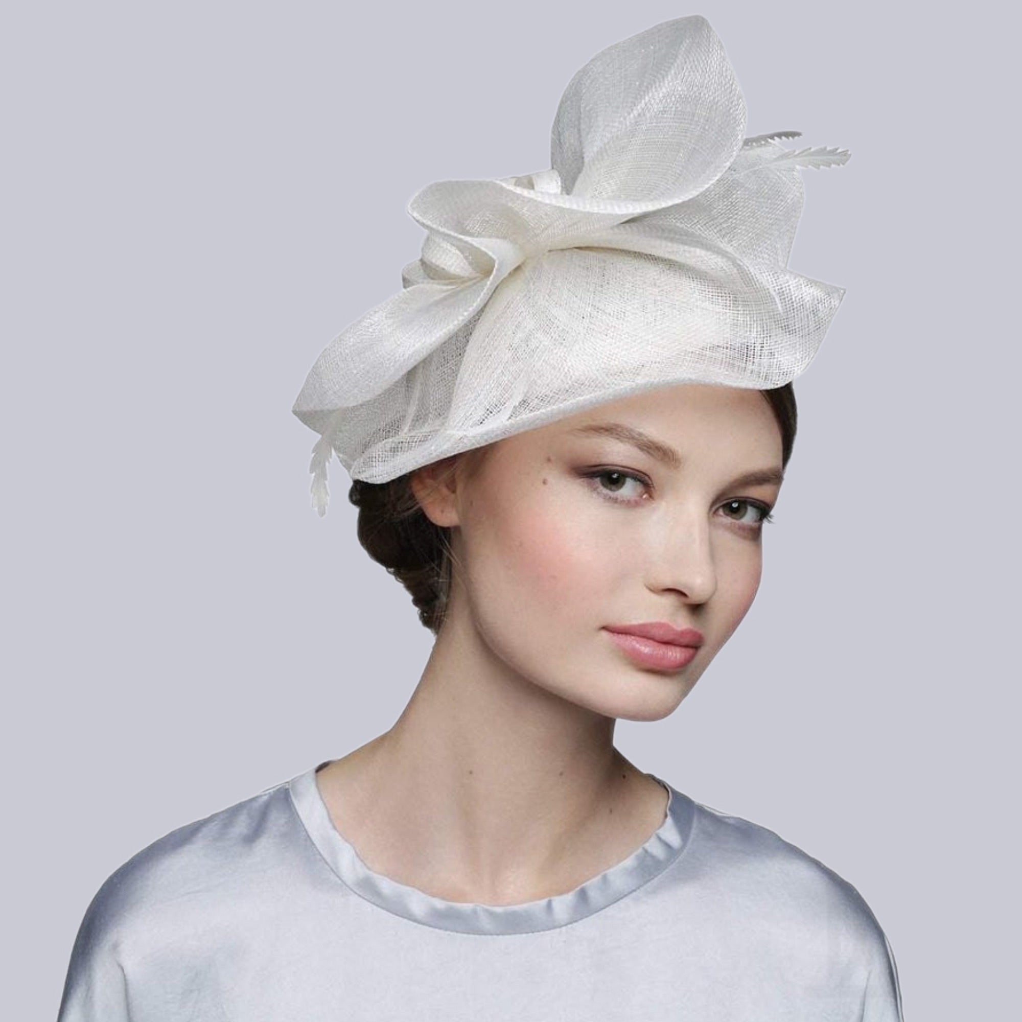 Off White Derby Fascinator Hat for Women - Divahats boutique