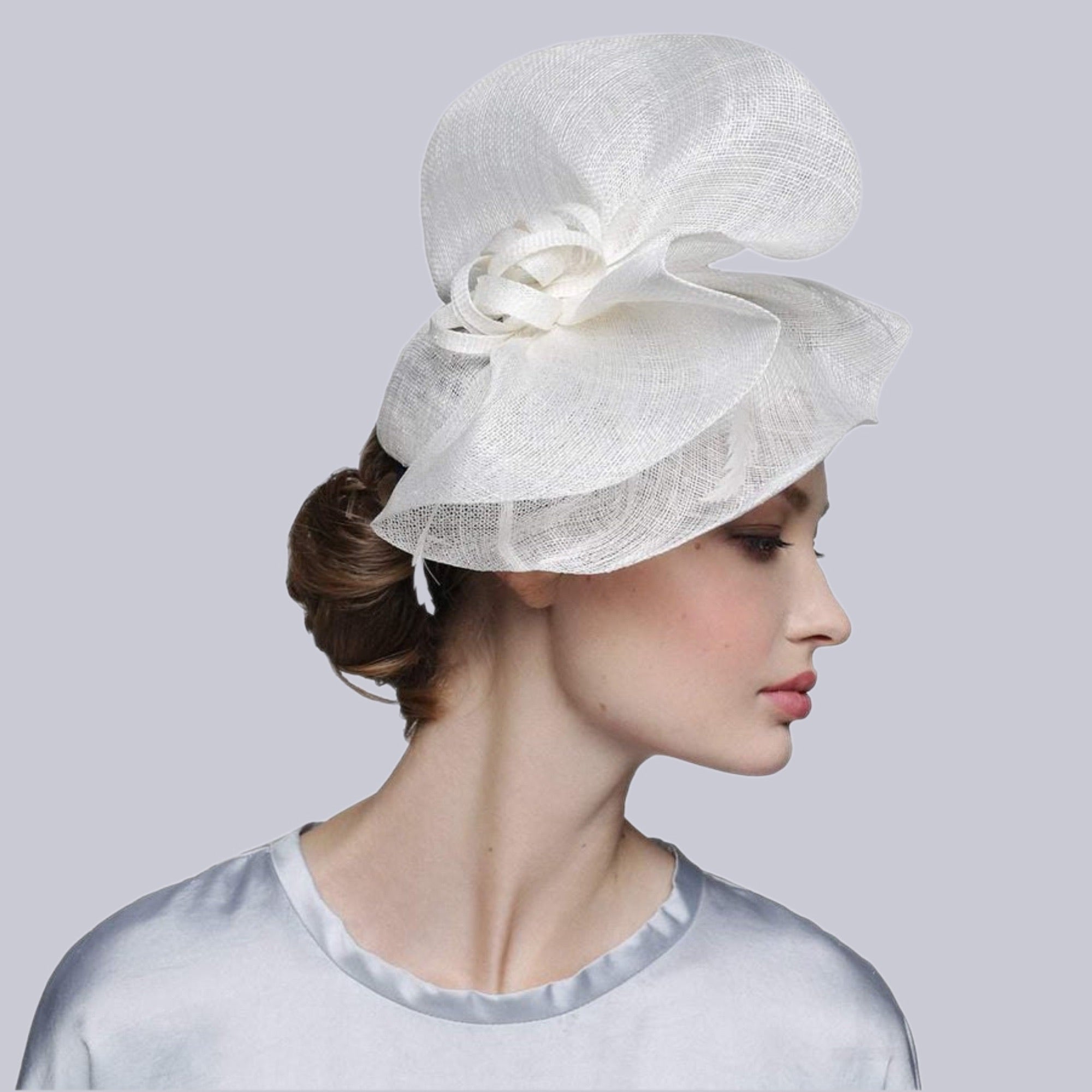 Off White Derby Fascinator Hat for Women - Divahats boutique