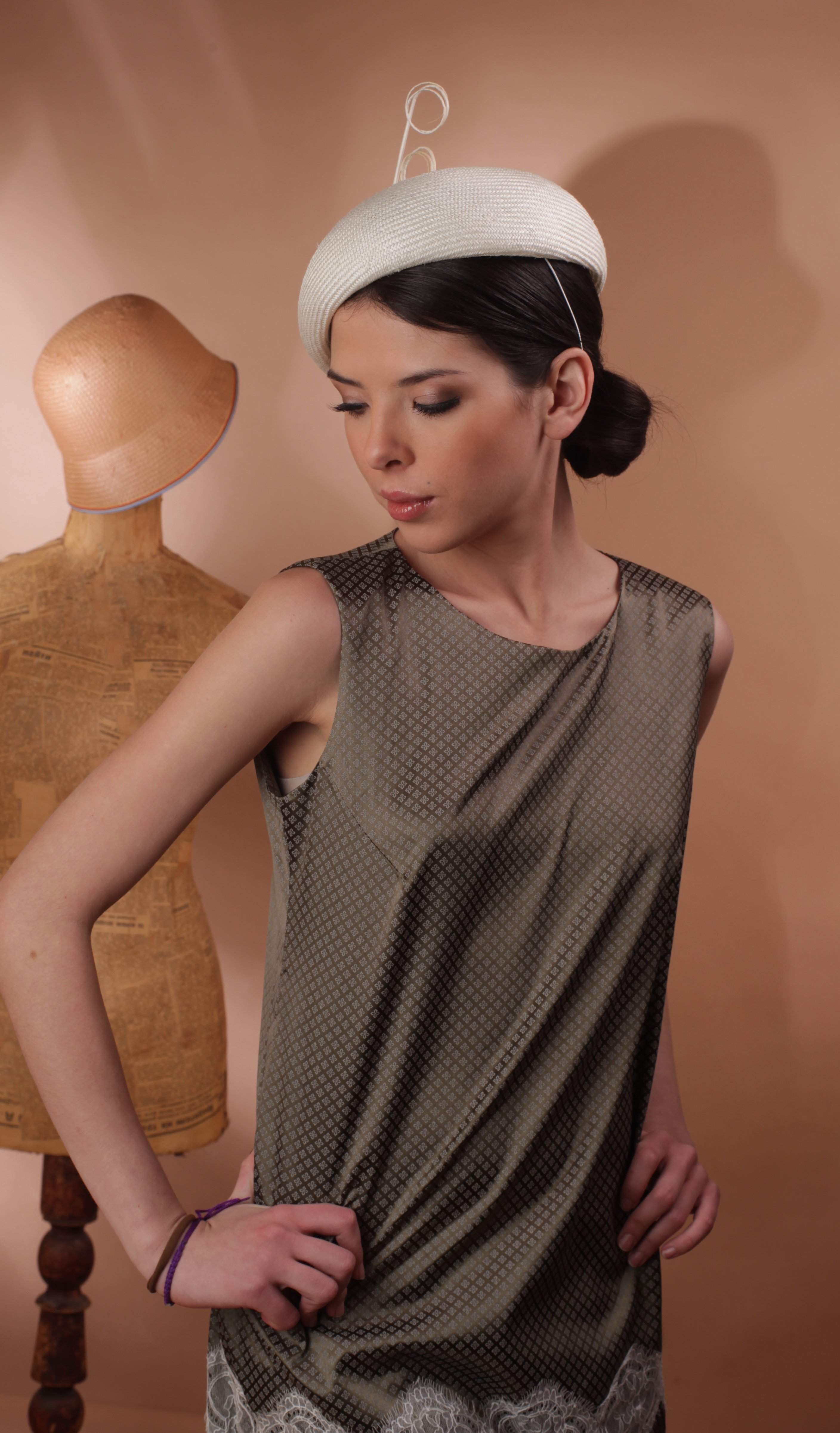 Small Beret  with Feathers Elegant Tea Party Derby Hat - DivaHats Boutique