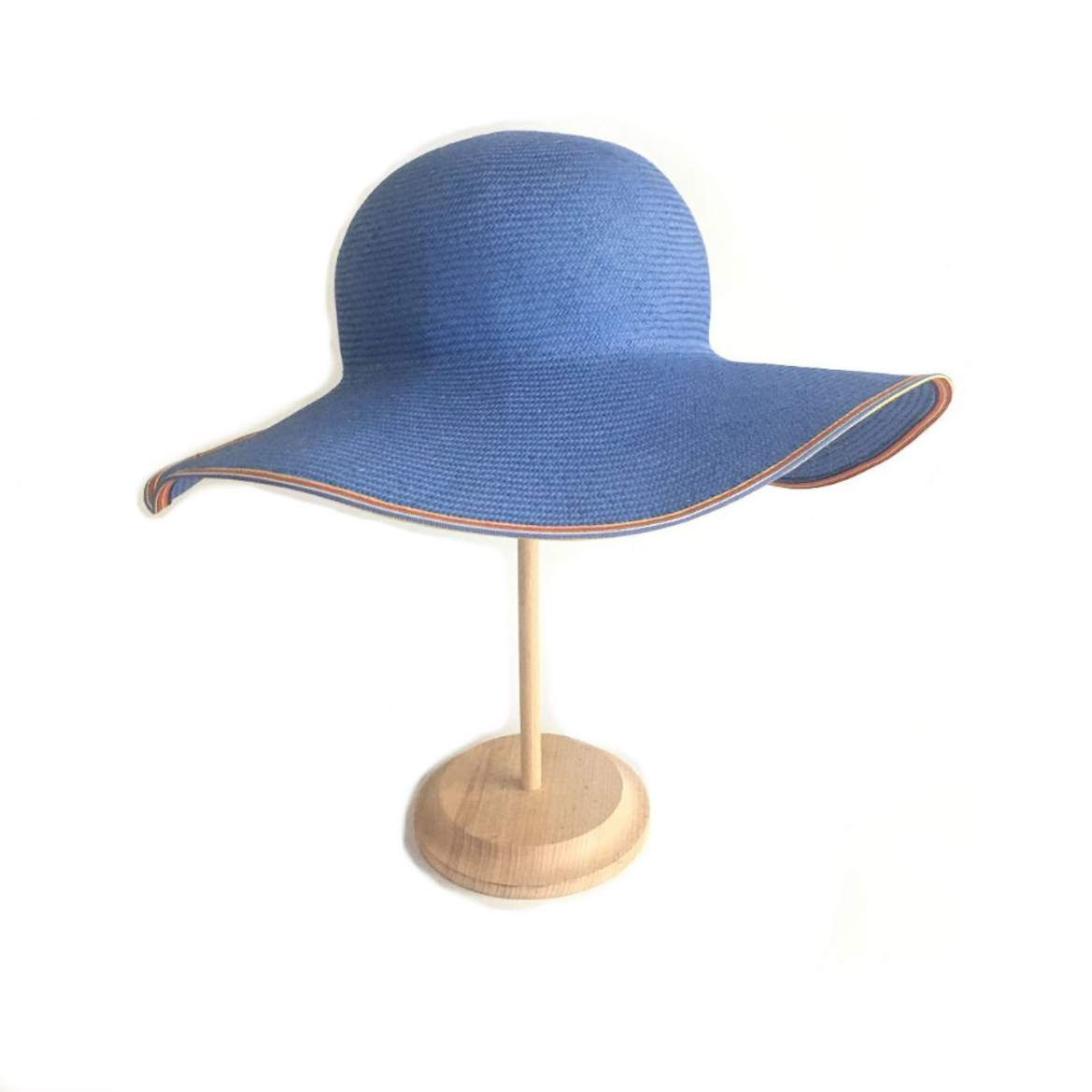 Floppy Sky Blue Straw Sun Hat  Summer Beach Headwear - DivaHats Boutique