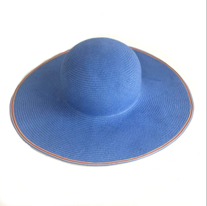 Floppy Sky Blue Straw Sun Hat  Summer Beach Headwear - DivaHats Boutique