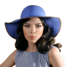 Load image into Gallery viewer, Floppy Sky Blue Straw Sun Hat  Summer Beach Headwear - DivaHats Boutique