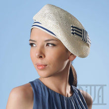 Load image into Gallery viewer, Marine Style Straw Beret  Stylish Sun Beach Hat - DivaHats Boutique