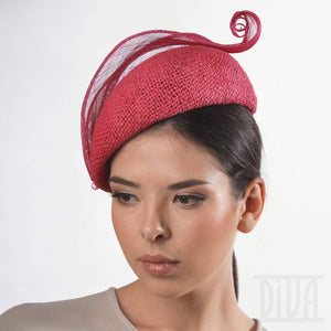 Small Straw Beret Headband with Elegant Trim - DivaHats Boutique