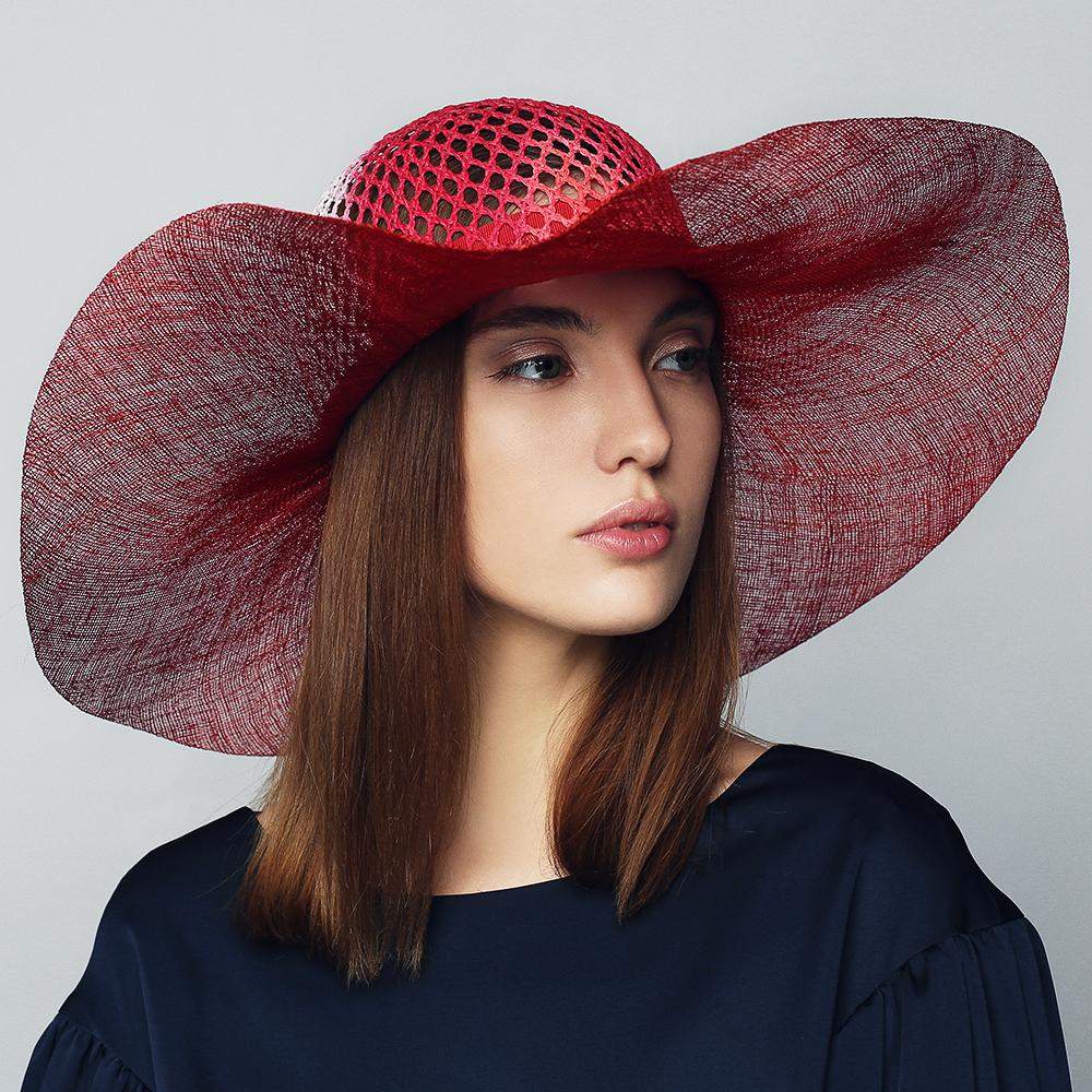 Sinamay hat wide brim hat - DivaHats Boutique