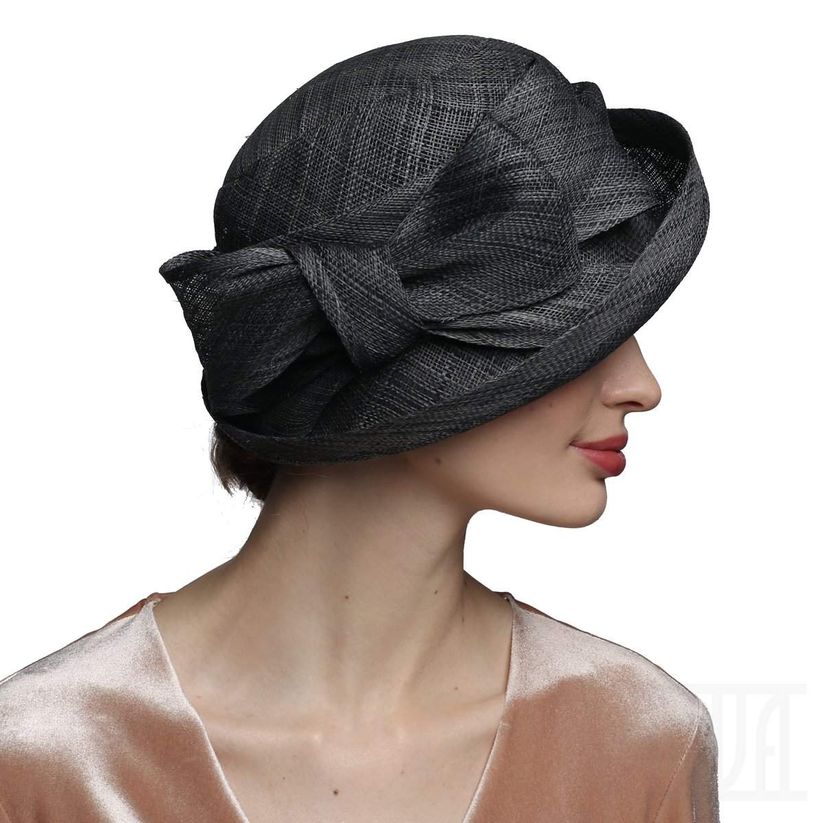 Elegant Raffia Fabric Hat with Bow - DivaHats Boutique