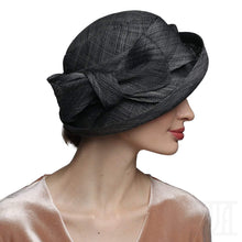 Load image into Gallery viewer, Elegant Raffia Fabric Hat with Bow - DivaHats Boutique