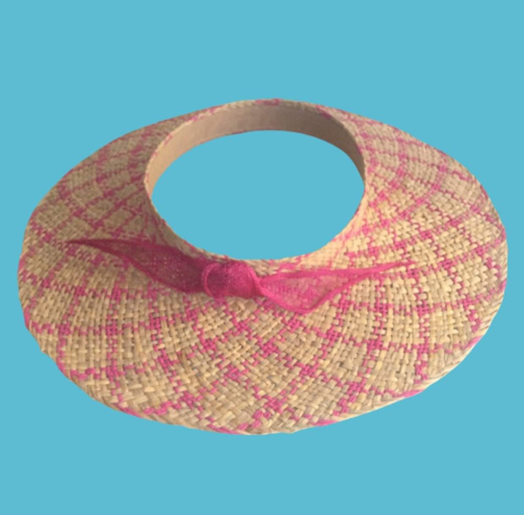 Wide brim straw sun visor for women Summer beach Headwear - DivaHats Boutique