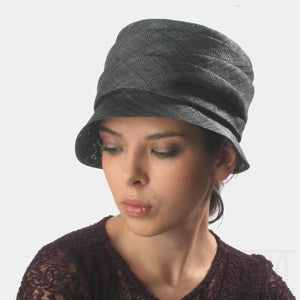 Raffia Fabric Grey Bucket Hat - DivaHats Boutique