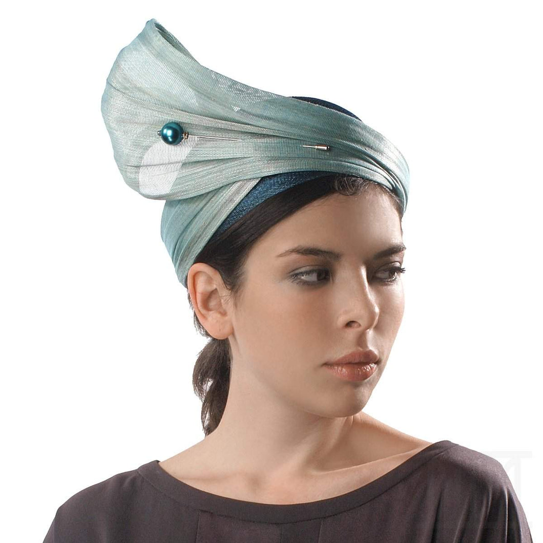 Silk Abaca fabric toque extravagant derby tea party church hat - DivaHats Boutique