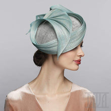 Load image into Gallery viewer, Silk Abaca Fabric Headband Elegant Tea Party Hat - DivaHats Boutique
