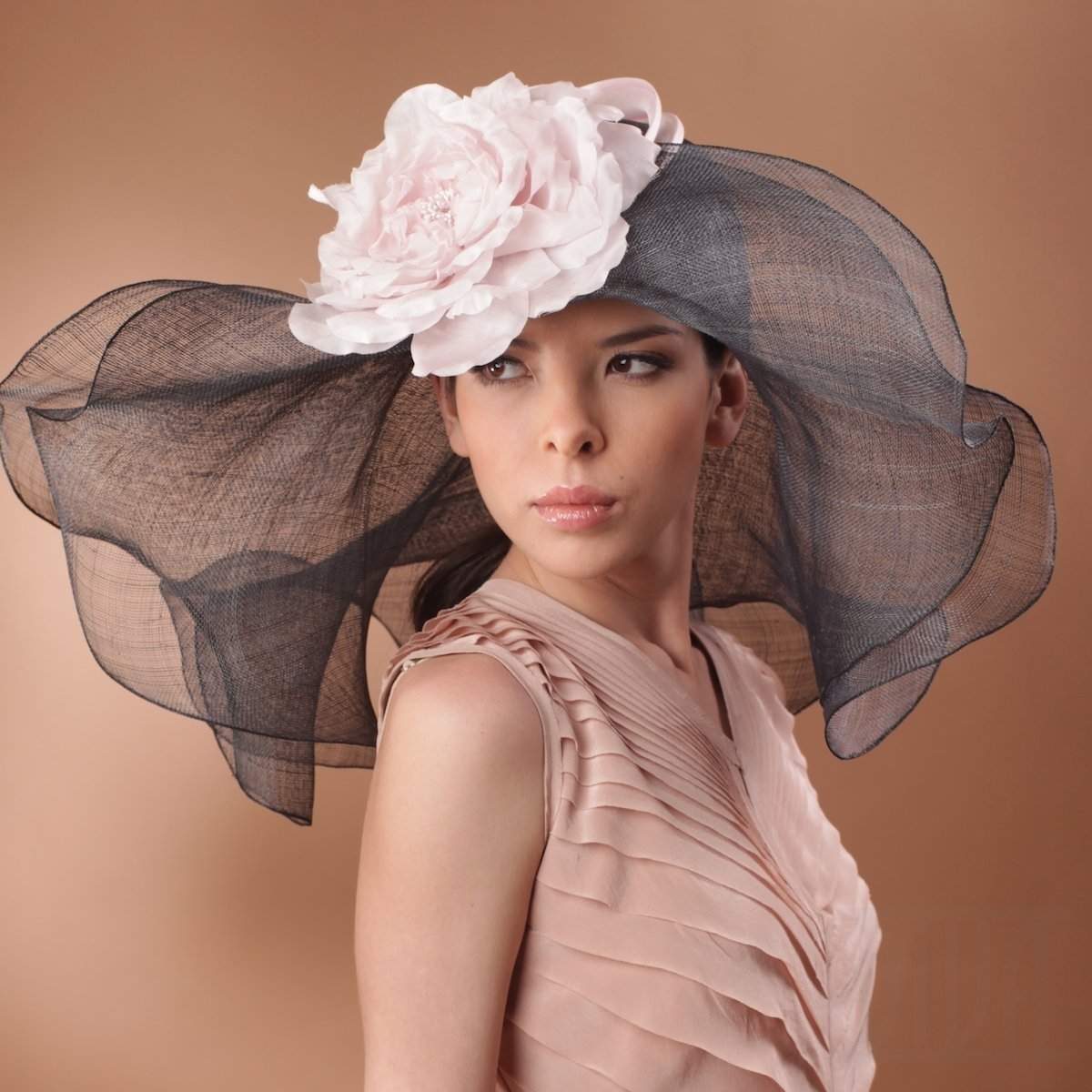 Wide&Floppy Double Brims Hat with Silk Flower - DivaHats Boutique