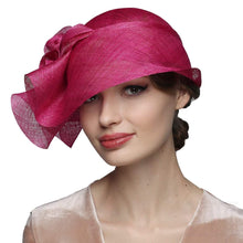 Load image into Gallery viewer, Lovely Cloche with Flowers Ladies Church hat-DivaHats-bridal hats,Cloche,Sinamay hats,Straw hats,Wedding hats