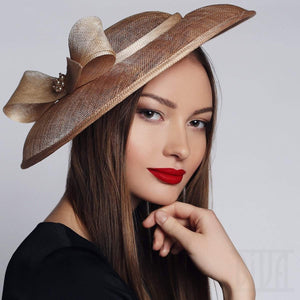 Pagoda Shape Kentucky Derby Hat Elegant Wedding Party Headwear - DivaHats Boutique