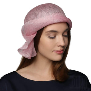 Lovely pink cloche with a wavy brim - DivaHats Boutique